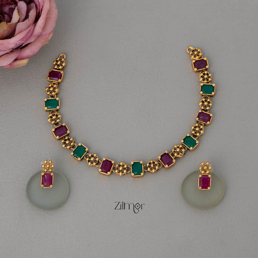 Karthi Flower Antique Necklace Set