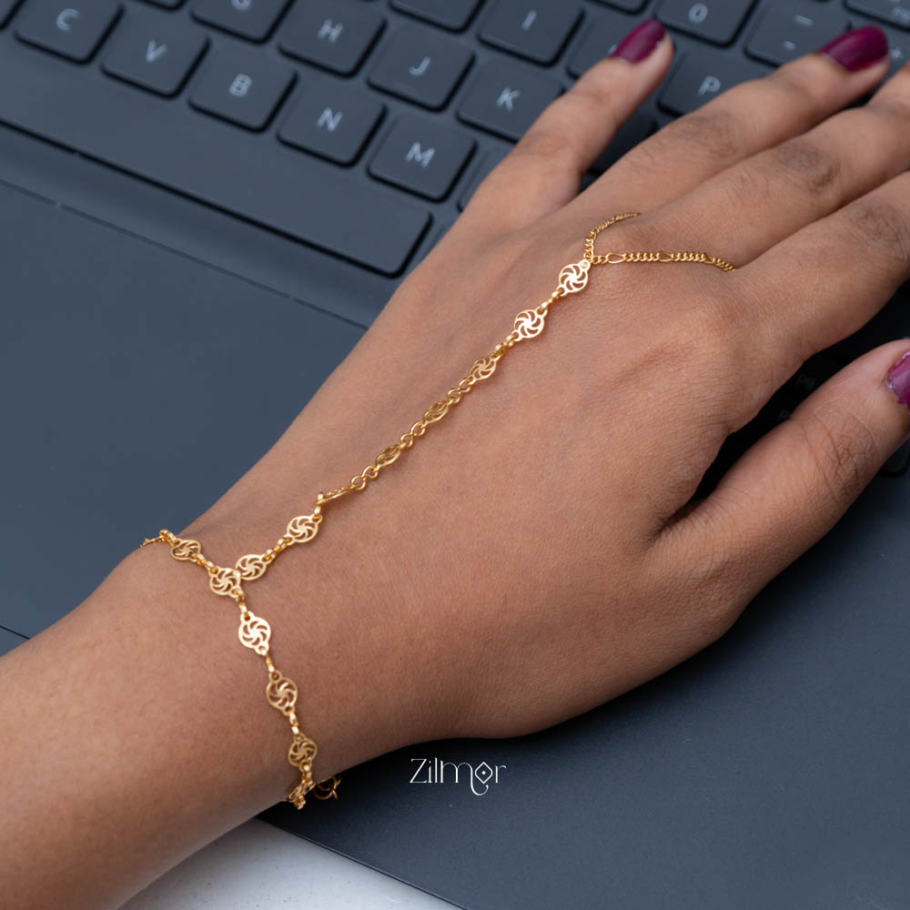 KY101780 - Gold Toned Hand Bracelet