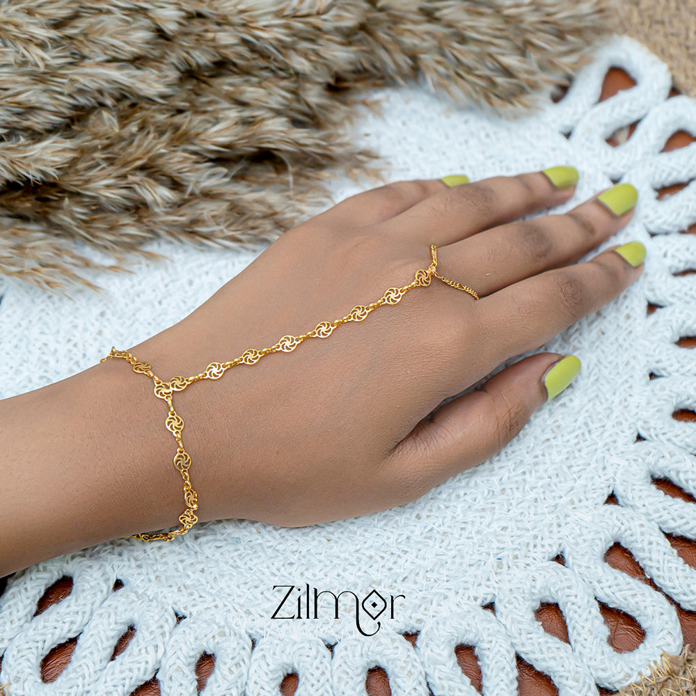 KY101780 - Gold Toned Hand Bracelet