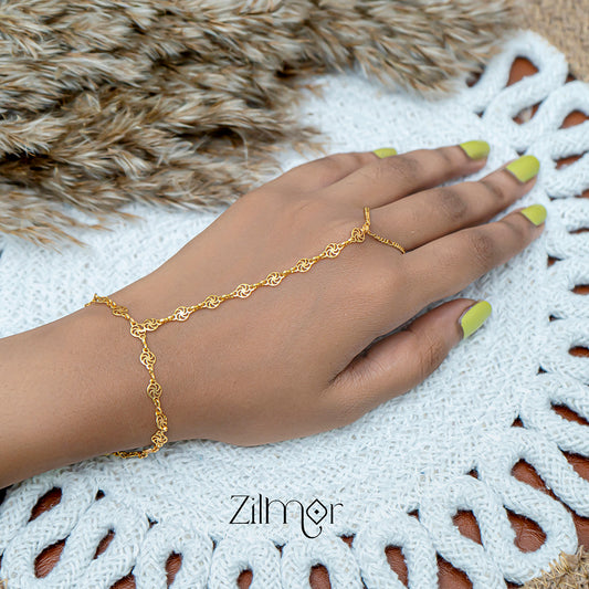 KY101780 - Gold Toned Hand Bracelet