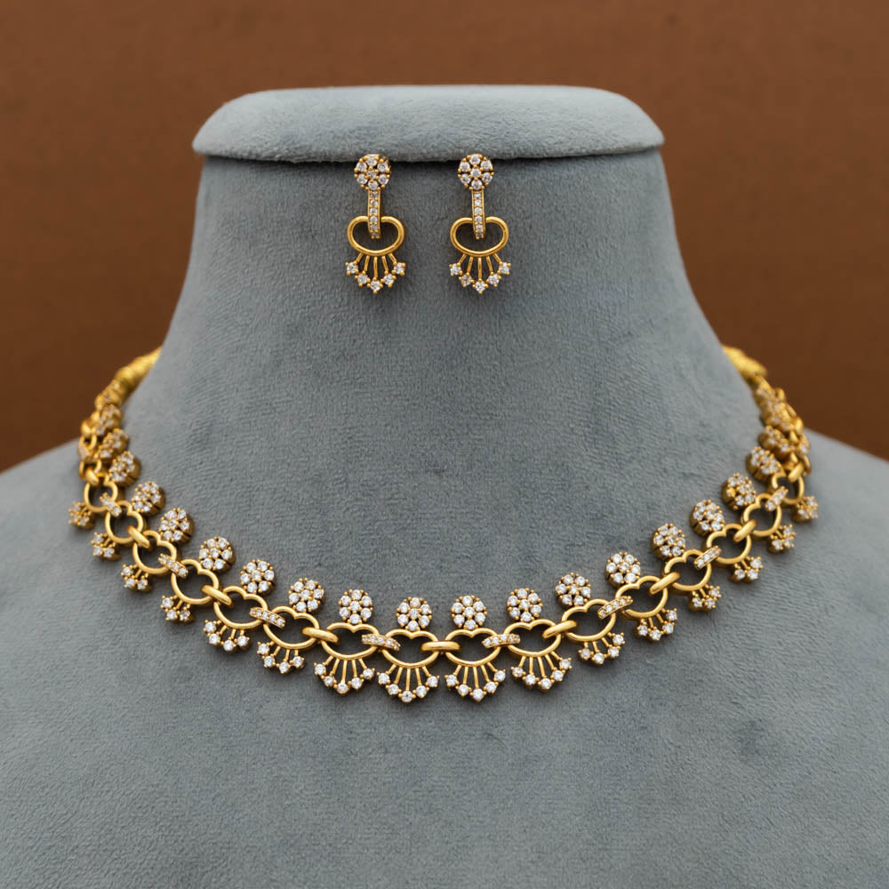 SN101461  -AD Necklace with matching Earrings