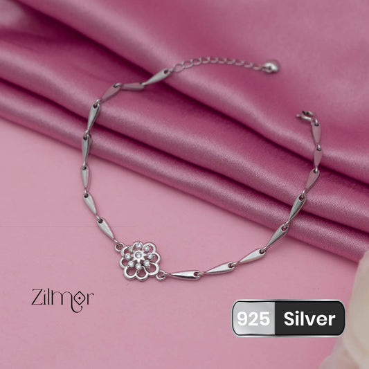 ZM101603  - 925 Silver Sunflower Spinning pendant Bracelet
