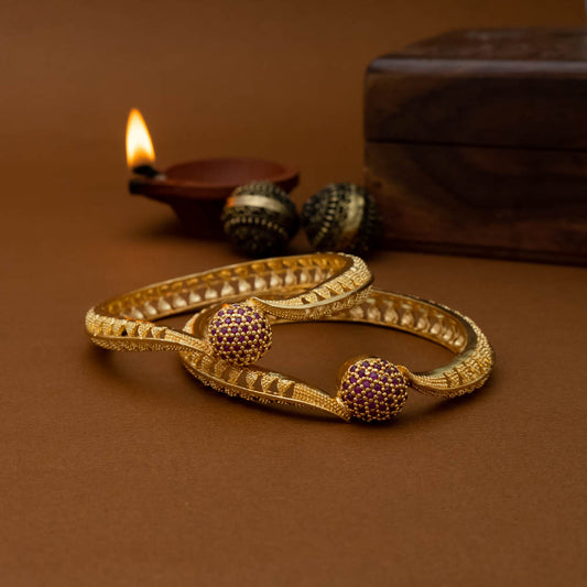 KF101279  - Gold Plated Bangle (pair)