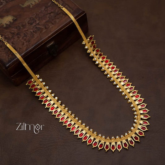 Gold tone Nagapadam Long Necklace Haram - PP100267