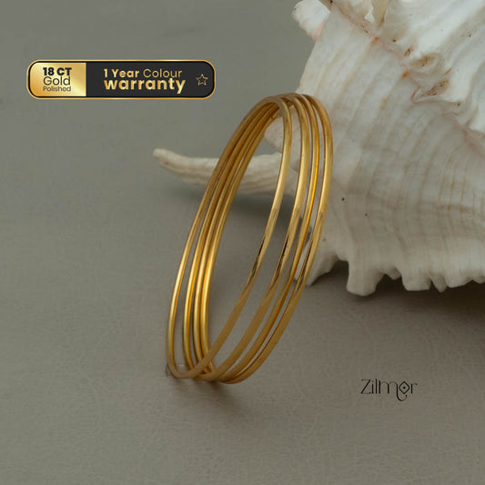 SG101531 - Gold Plated Thin Size Daily Wearable Bangles