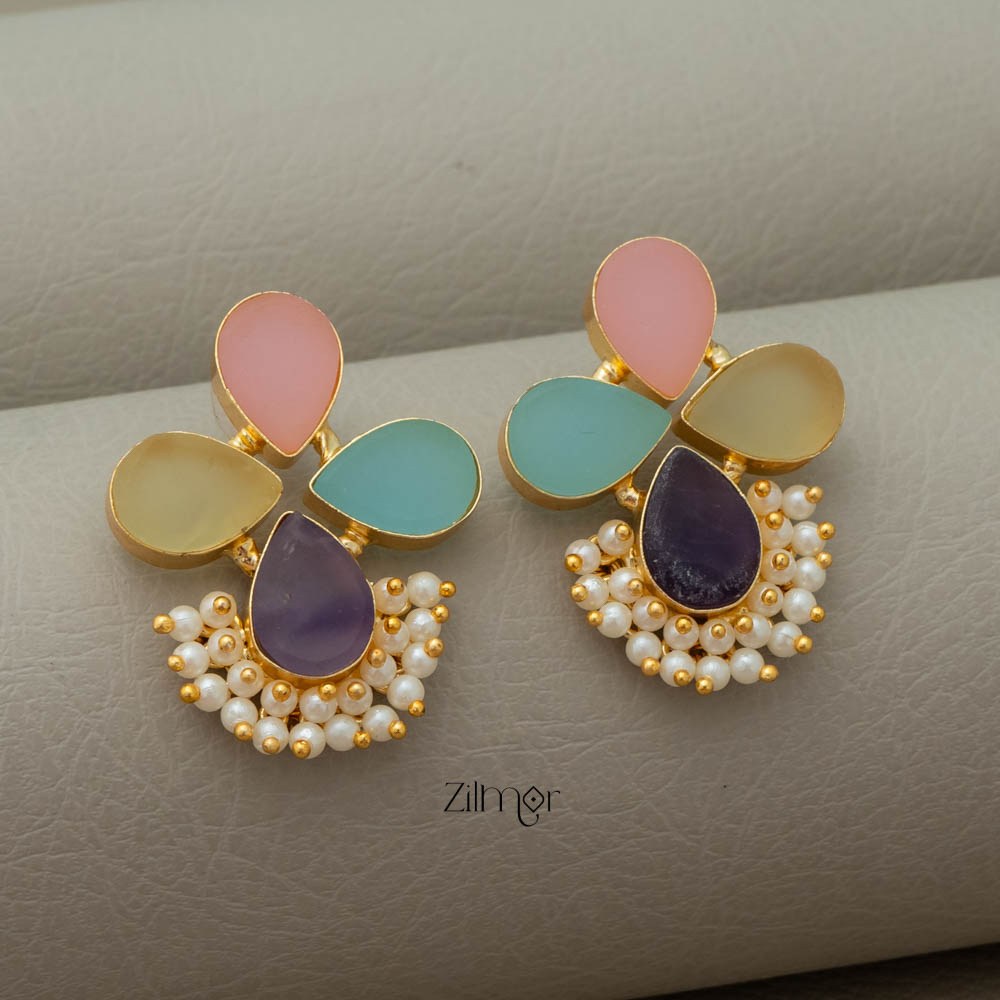 Natural Raw Stone Earring (color option) -  KE100446