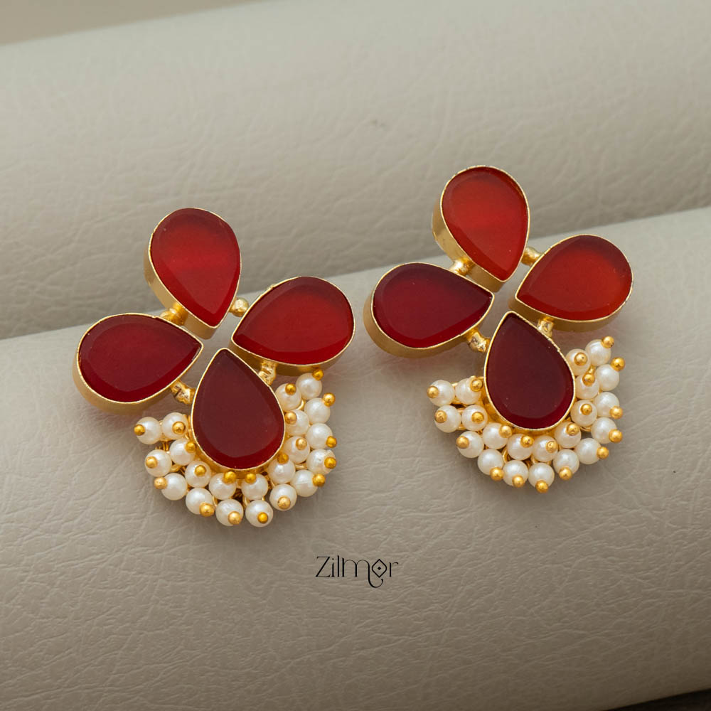 Natural Raw Stone Earring (color option) -  KE100446