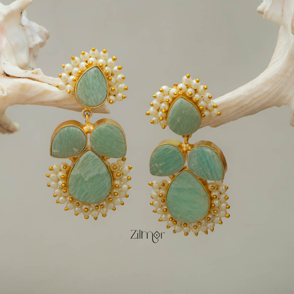 Natural Raw Stone Earrings (color option) KE100391