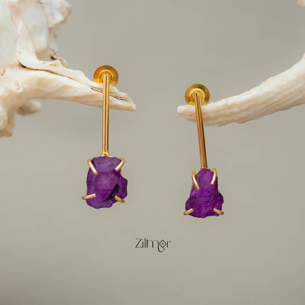 Natural Raw Stone Earrings (color option)  - AS100418