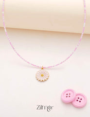Daisy Cute Flower & Seed Beaded Choker Necklace for Kids 1-Zilmor