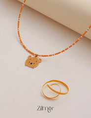 Daisy & Seed Beaded Choker Necklace for Kids 1-Zilmor