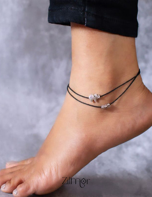 Elephant and Small beads Minimal Anklet - KY100274