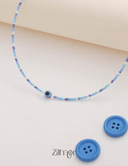 Evil Eye Seed Beaded Choker Necklace for Kids 1-Zilmor