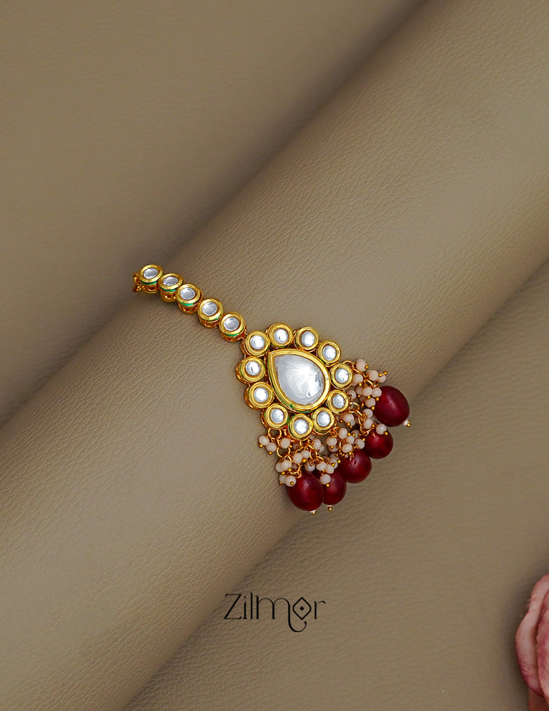 FS1011234 - Kundan & Beaded Maang Tikka 3-Zilmor