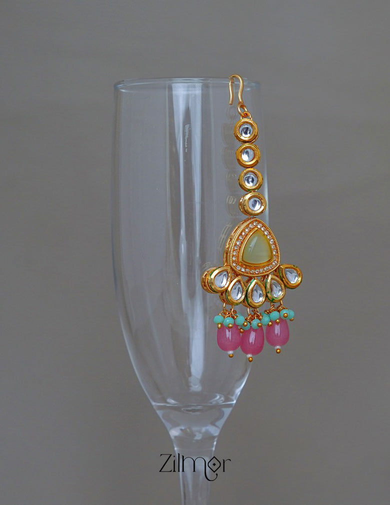 FS1011236 - Kundan & Beaded Maang Tikka 1-Zilmor