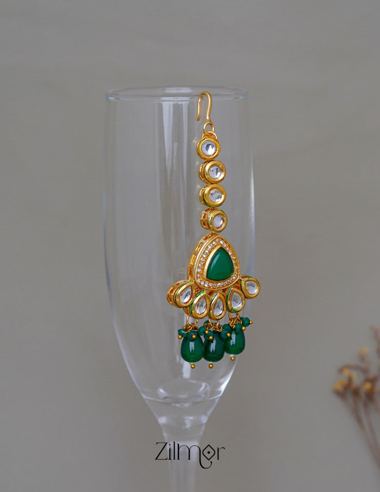 FS1011236 - Kundan & Beaded Maang Tikka 2-Zilmor