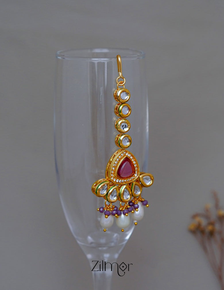 FS1011236 - Kundan & Beaded Maang Tikka 3-Zilmor