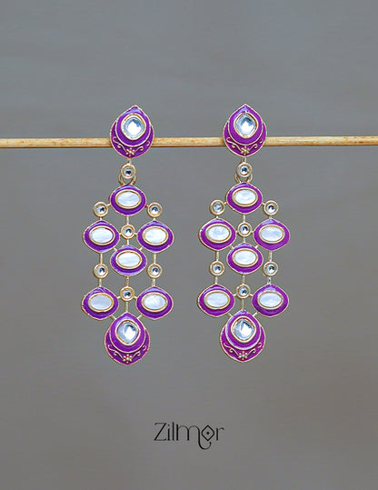 FS1011240 - Meenakari Kundan Long Earrings 2-Zilmor