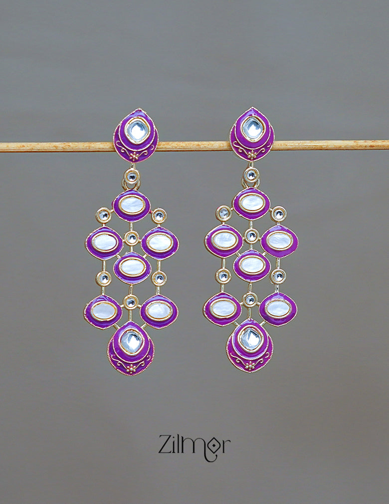 FS1011240 - Meenakari Kundan Long Earrings 2-Zilmor