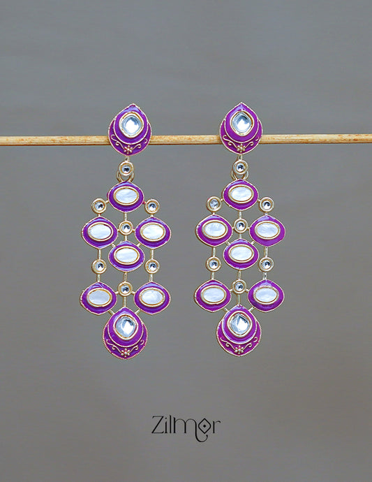 FS1011240 - Meenakari Kundan Long Earrings