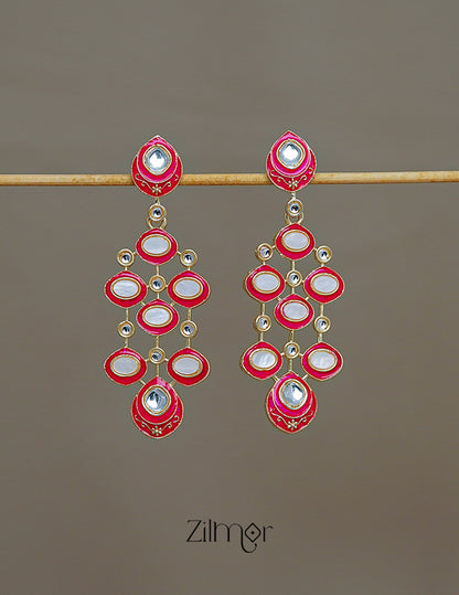 FS1011240 - Meenakari Kundan Long Earrings 3-Zilmor