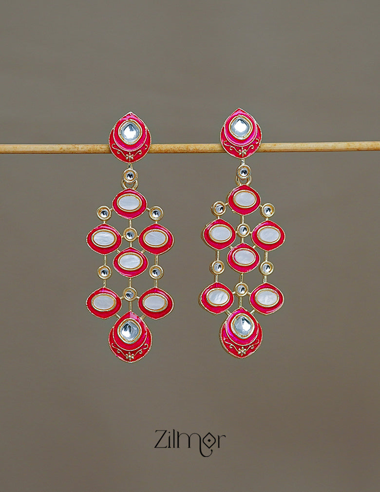 FS1011240 - Meenakari Kundan Long Earrings 3-Zilmor