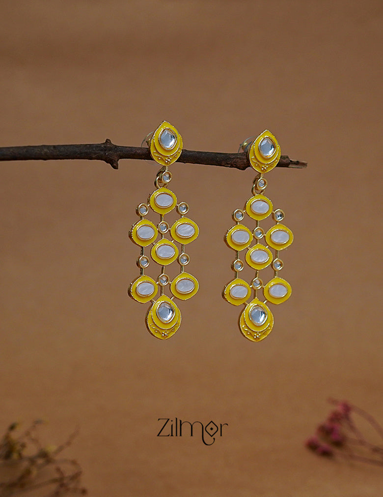 FS1011240 - Meenakari Kundan Long Earrings 4-Zilmor