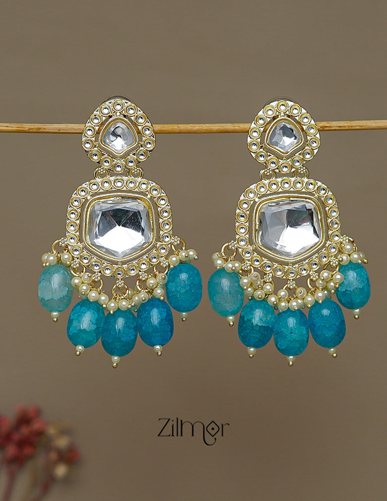 FS1011241 - Beads Hanging Kundan Earrings 4-Zilmor