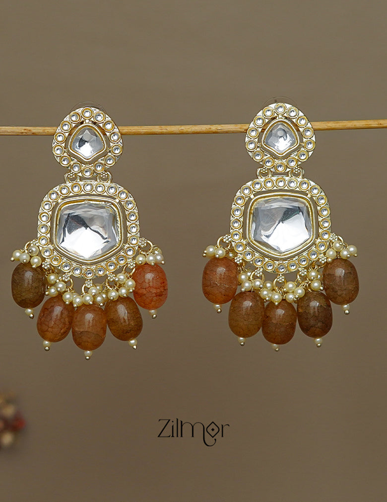 FS1011241 - Beads Hanging Kundan Earrings 5-Zilmor