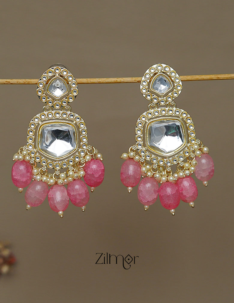 FS1011241 - Beads Hanging Kundan Earrings 2-Zilmor
