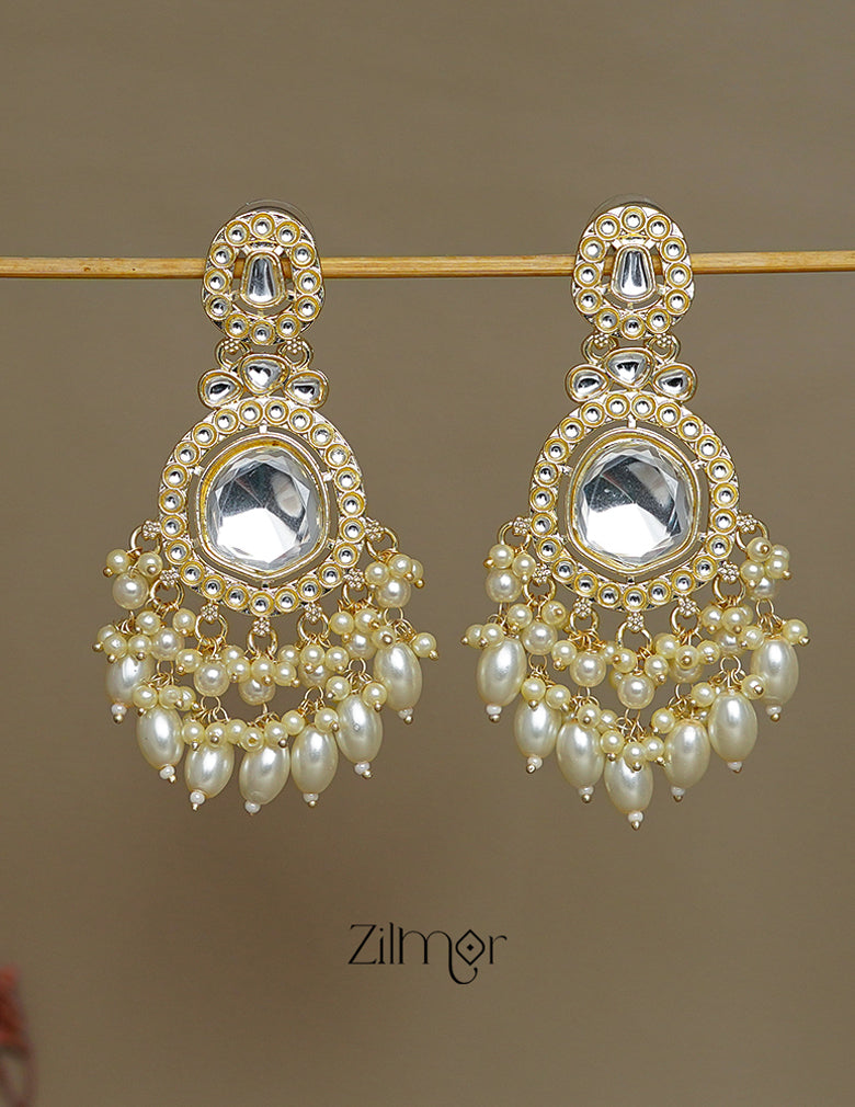 FS1011241 - Beads Hanging Kundan Earrings 3-Zilmor
