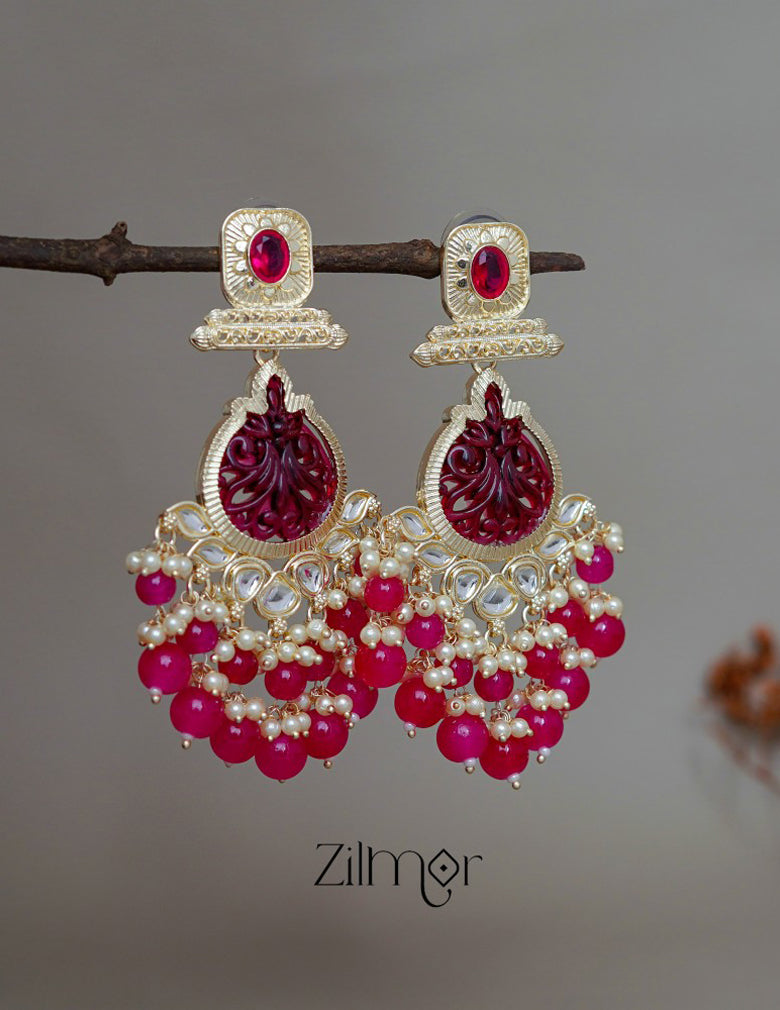 FS1011242 - Beads hanging Chandbali Earrings 1-Zilmor