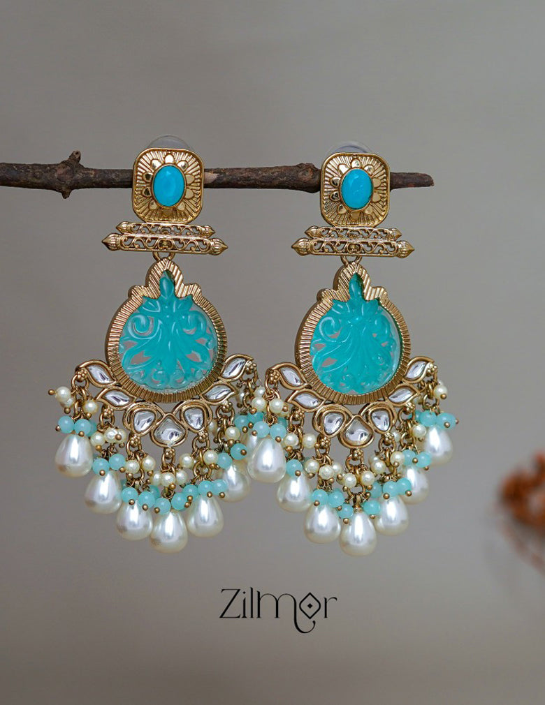 FS1011242 - Beads hanging Chandbali Earrings 2-Zilmor