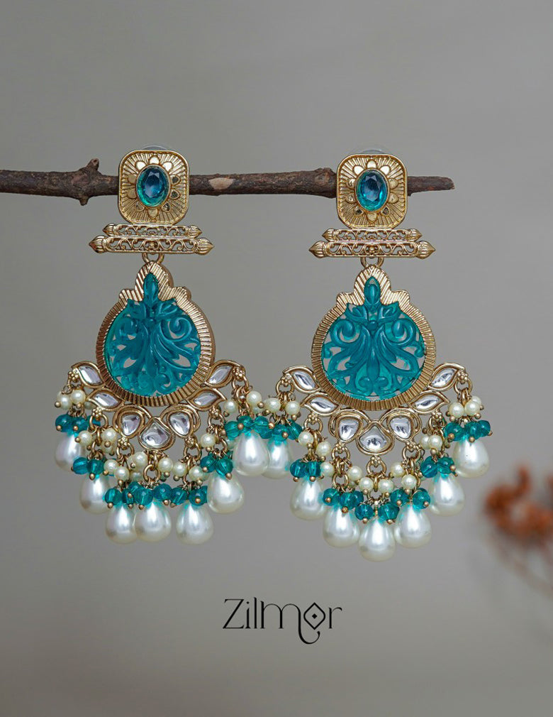 FS1011242 - Beads hanging Chandbali Earrings 3-Zilmor