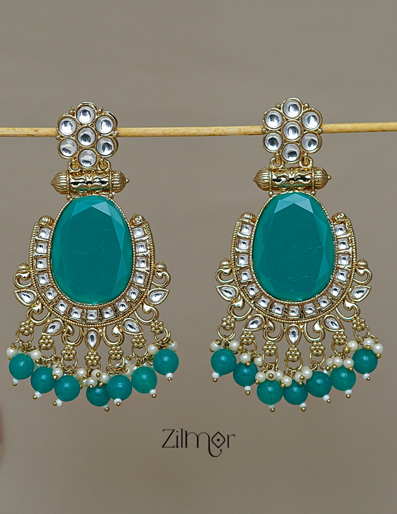 FS1011243 - Kundan Stud Drop Earrings 4-Zilmor