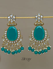 FS1011243 - Kundan Stud Drop Earrings 4-Zilmor