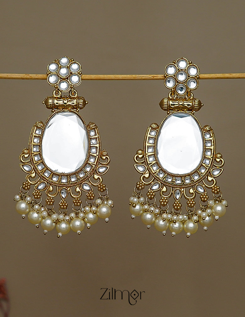 FS1011243 - Kundan Stud Drop Earrings 3-Zilmor