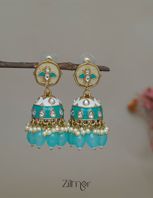 FS1011246 - Meenakari Kundan Jumkha Earrings