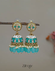 FS1011246 - Meenakari Kundan Jumkha Earrings 1-Zilmor