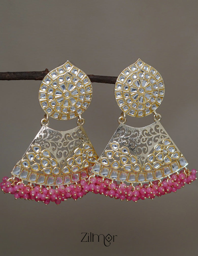 FS1011248 - Gold Filigree Chandbali Earrings 1-Zilmor