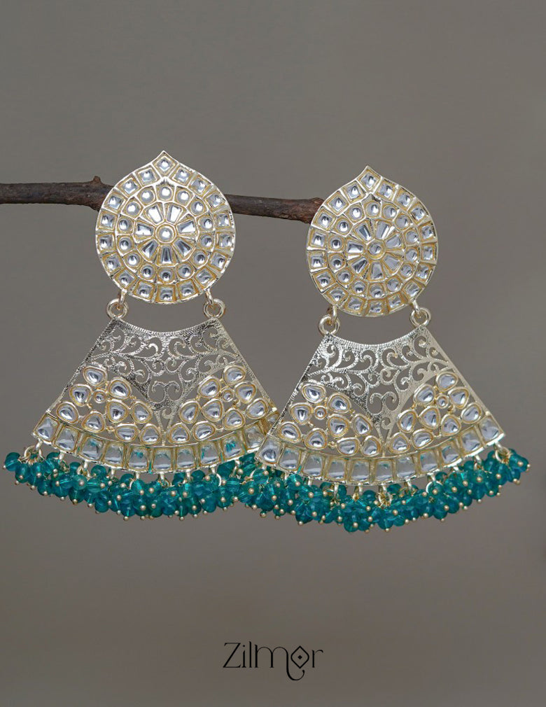 FS1011248 - Gold Filigree Chandbali Earrings 3-Zilmor