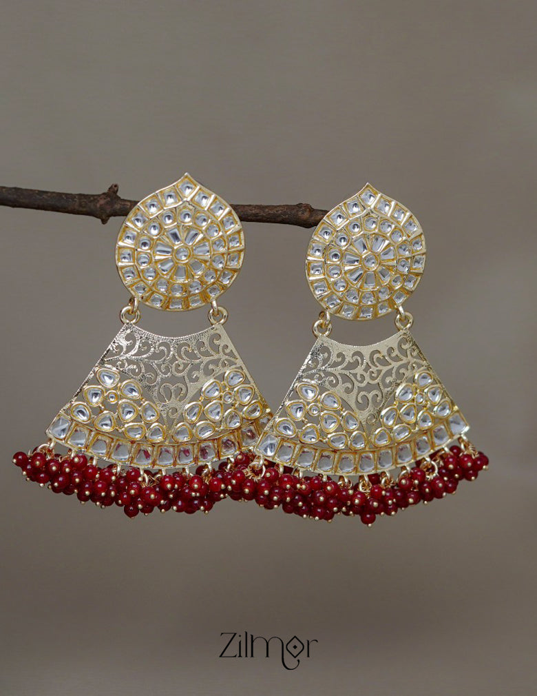 FS1011248 - Gold Filigree Chandbali Earrings 4-Zilmor