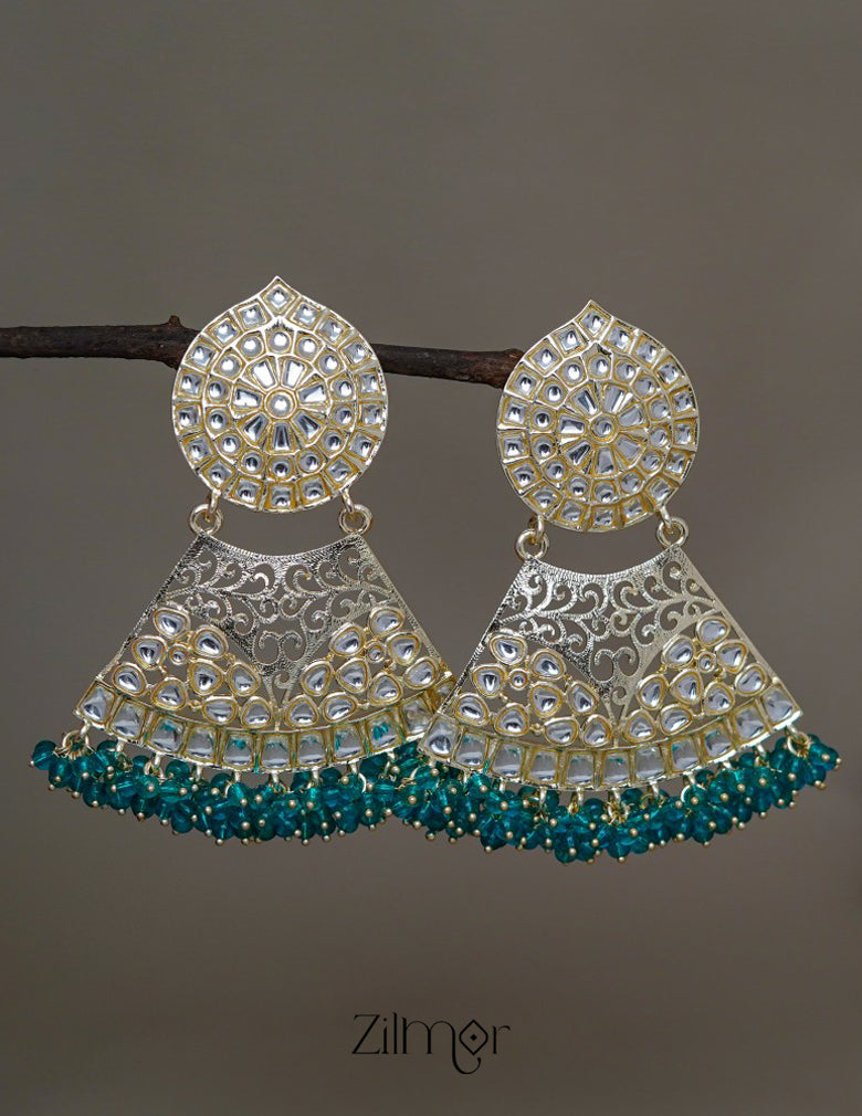 FS1011248 - Gold Filigree Chandbali Earrings 5-Zilmor