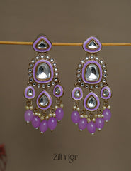 FS101589  - Kundan Enameled Earrings(color option) 1-Zilmor
