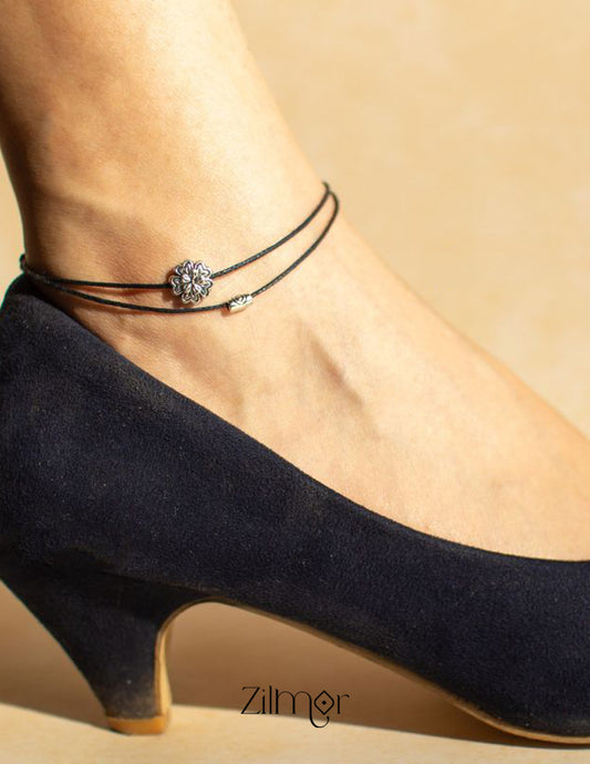 Flower and Bead charm Anklet - KY100277