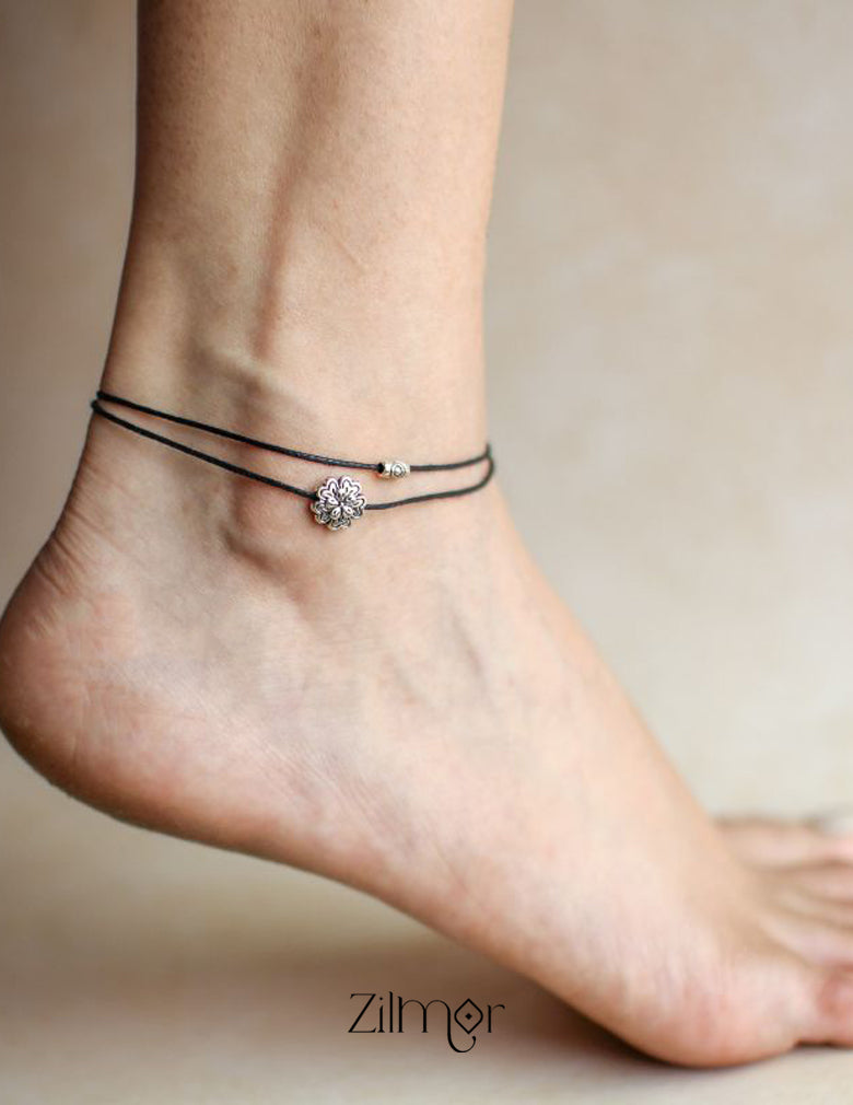 Flower and Bead charm Anklet - KY100277