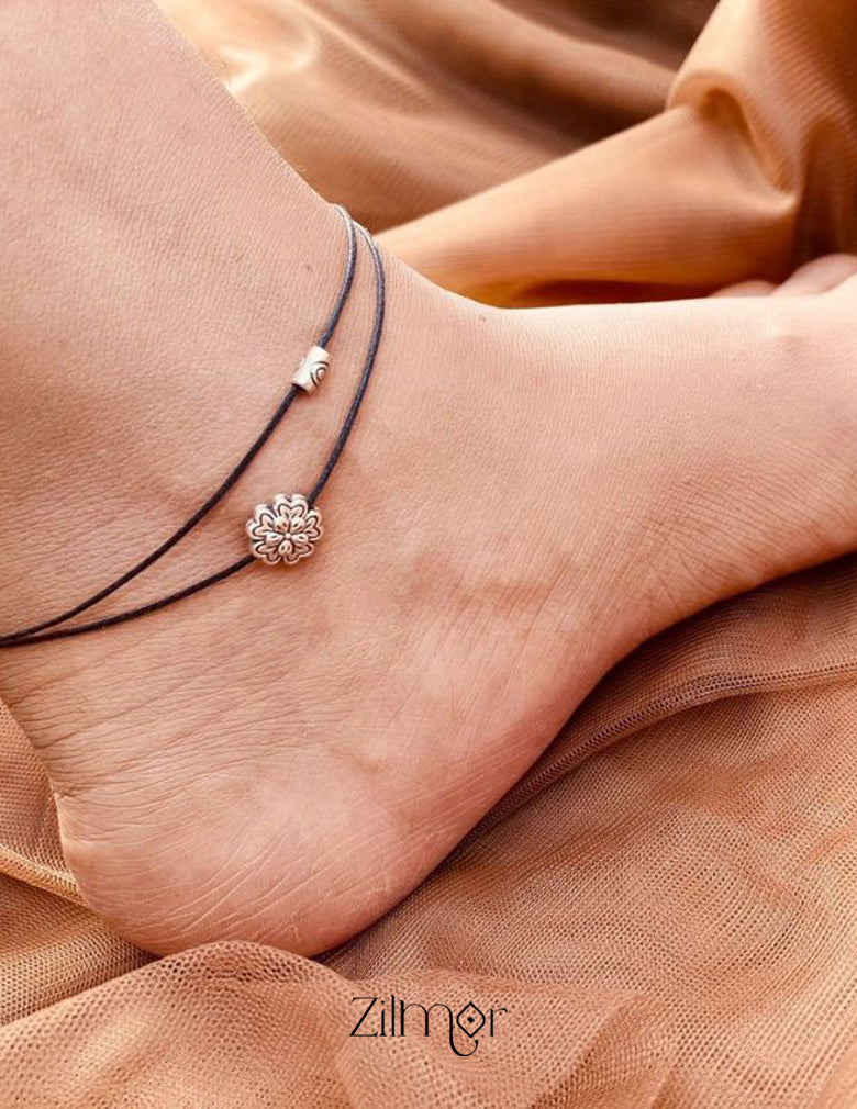 Flower and Bead charm Anklet - KY100277