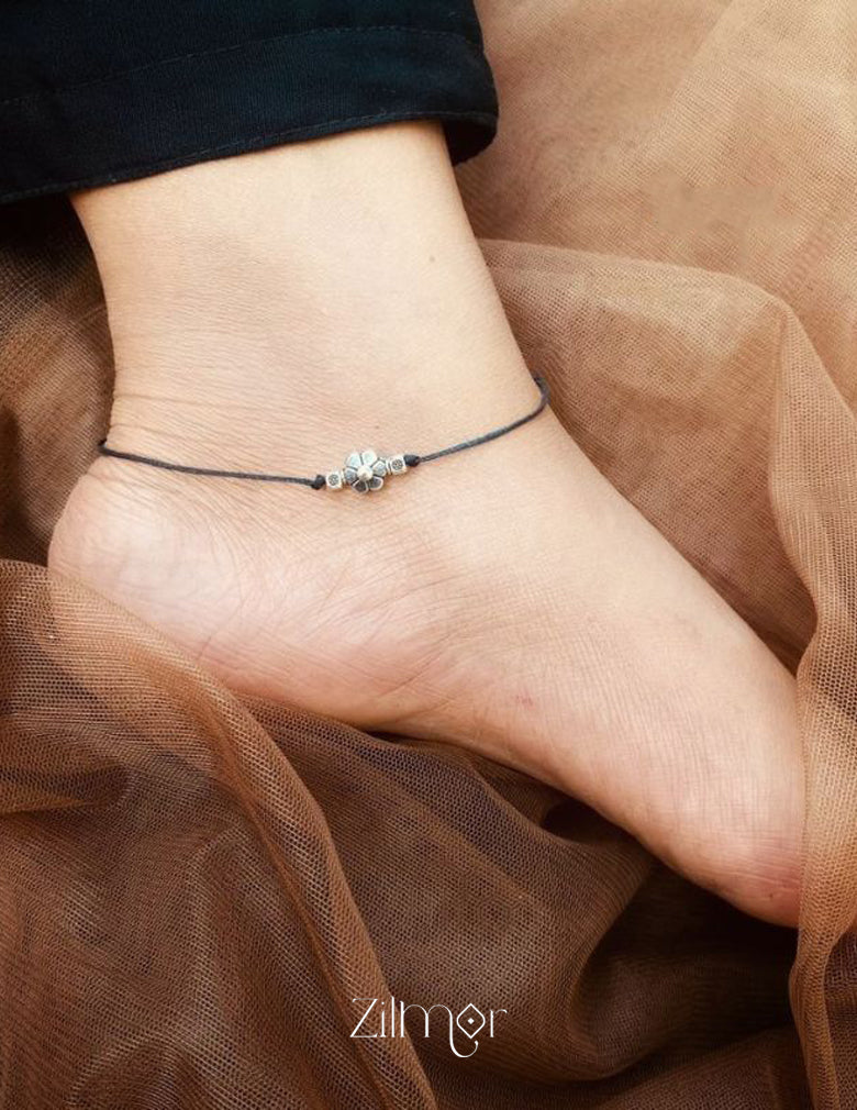 Flower and Beads charm Anklet - KY100457 1-Zilmor