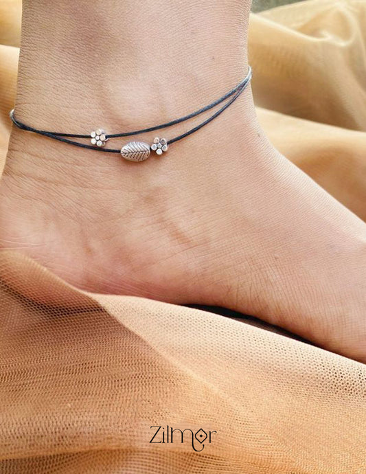 Flower and Leaf charm Anklet - KY100278