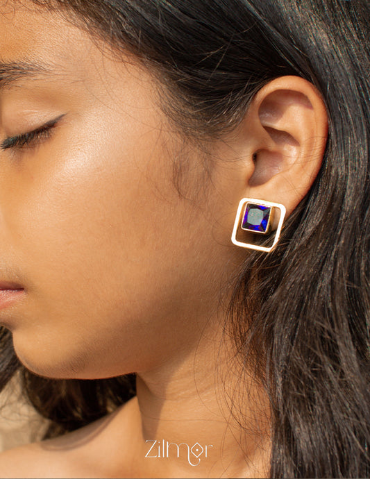 Glossy Stone Earrings (color option) - KE100443